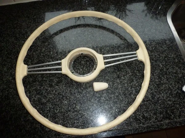 Restored classic steering wheel for Jaguar